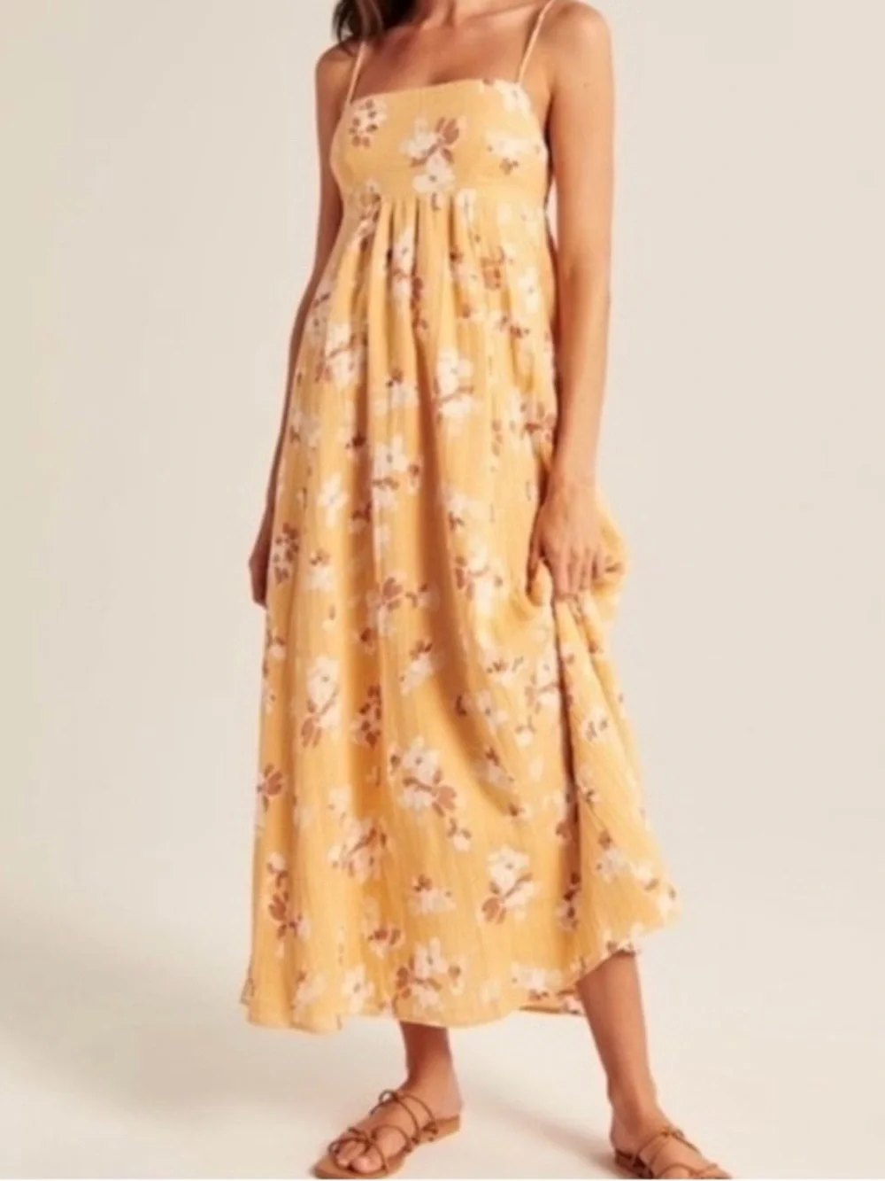 Abercrombie & Fitch Yellow Floral Maxi Dress